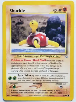 Shuckle 51/64 LP - Yuka Morii Clay Art - Neo Revelation Pokemon Card - Image 1