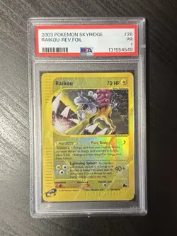 Pokemon Raikou Skyridge Reverse Holo #28 PSA 1 Population 1 - Image 1