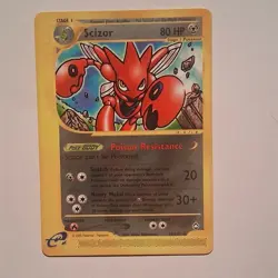 Pokemon Scizor Aquapolis 032/147 Rare Regular 80HP Stage 1 English 2002 TCG - Image 1