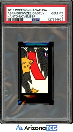 Pokemon 2013 Abra/Drowzee/Gastly Pokemon Hanafuda Kanto-November GEM MINT PSA 10 - Image 1