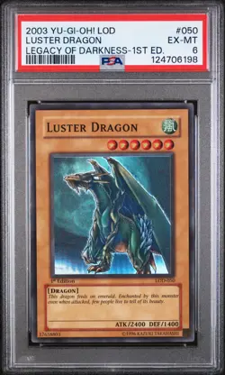 2003 YU-GI-OH! LOD-LEGACY OF DARKNESS 1ST ED #050 LUSTER DRAGON PSA 6 - Image 1