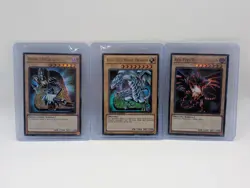 Yugioh Egyptian God Cards Full Set Slifer, Ra Obelisk Blue Eyes Dark Magician - Image 2