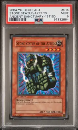 Yugioh! Stone Statue of the Aztecs AST - 014 Super Rare 1st Edition PSA 9 Mint - Image 1