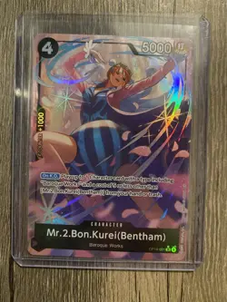 Mr.2.Bon.Kurei (Bentham) Alt Art OP14-091 The Azure Sea's Seven Foil One Piece - Image 2