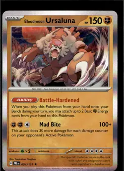 Pokemon Bloodmoon Ursaluna 054/131 Prismatic Evolutions Holo Rare 2 Card Lot - Image 1