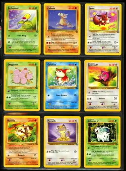 1999 Pokemon JUNGLE & FOSSIL Set COMPLETE Unlimited Edition COMMON Cards Lot EX - Image 2