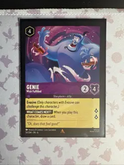 Disney Lorcana Azurite Sea Genie Wish Fulfilled 53/204 EN6 Rare Non-Foil Card - Image 1