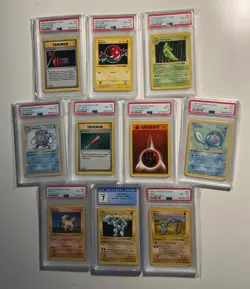 PSA 1st Edition Base Shadowless Pokemon Cards Lot of 10 (Lot 4) - Image 1