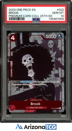 One Piece 2023 Brook OP01-022 Premium Card Collection 25th Edition GEM MT PSA 10 - Image 1