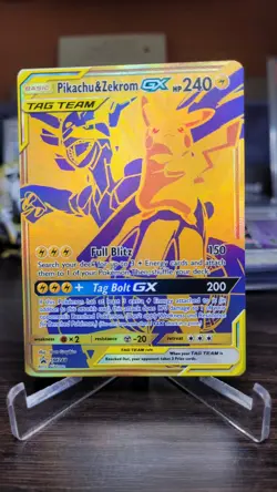 Pokemon TCG Sun & Moon Pikachu & Zekrom GX SM248 Black Star Promo Card 2019 LP - Image 1
