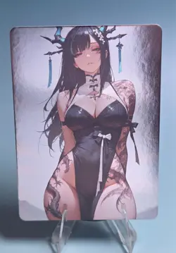 Bad Waifu The Gathering, Custom Anime Sexy Waifu Trading Card FOIL Holographic - Image 1
