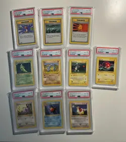 PSA 1st Edition Base Shadowless Pokemon Cards Lot of 10 (Lot 1) - Image 1