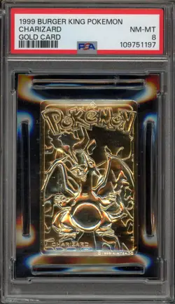 Pokemon Charizard Burger King Gold Card PSA 8 - Image 1