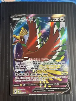 Ho-Oh v Full Art Holo Card 187/195 Sword & Shield Silver Tempest - Image 2