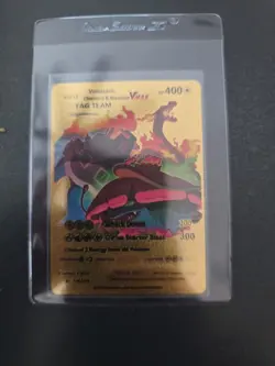 Venusaur Charizard Blastoise Gigantamax VMax Tag Team Gold Pokemon Card 143/203 - Image 1
