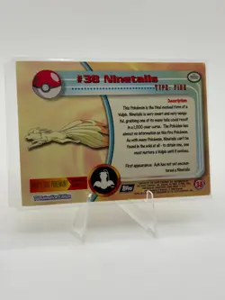 Ninetales FOIL 1999 Topps POKEMON TV Card #38 rays corner crease MP - Image 3