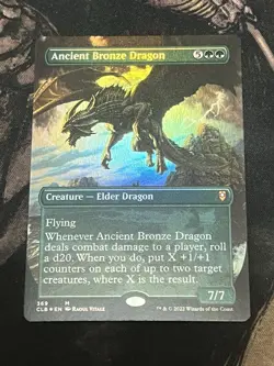 Mtg Ancient Bronze Dragon Borderless Commander Legends Baldur's Gate Foil NM - Image 1