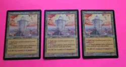 MTG Magic Mercadian Masques TOWER OF THE MAGISTRATE X 3 R 1 NM, 1 LP/EX, 1 Bent - Image 3