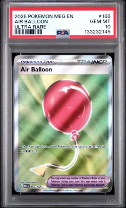 2025 POKEMON MEG EN-MEGA EVOLUTION ULTRA RARE #166 AIR BALLOON PSA 10 - Image 1