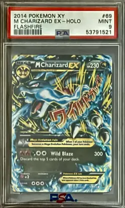 2014 Pokemon XY Flashfire #69 Mega M Charizard Ex Holo PSA 9 MINT - Image 1