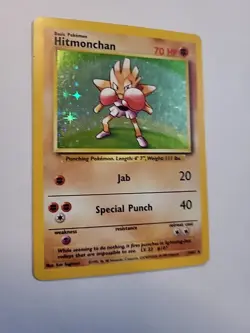 Pokemon TCG Hitmonchan Unlimited Rare Holo Card Base Set 007/102 LP - Image 4