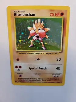 Pokemon TCG Hitmonchan Unlimited Rare Holo Card Base Set 007/102 LP - Image 5