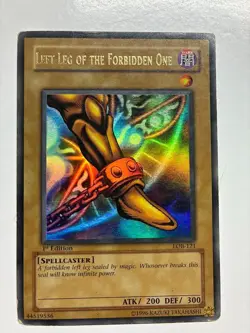 USA Seller Yugioh Exodia Left Leg Of The Forbidden One LOB-121 1st Edition HP - Image 1