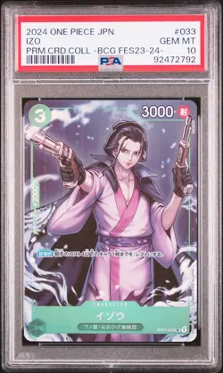 2024 ONE PIECE JPN PREMIUM CARD COLL BANDAI CARD GAMES FEST 23-24 ED- IZO PSA 10 - Image 1
