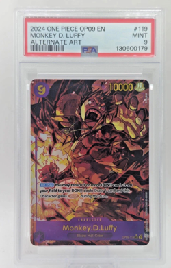 PSA 9 Monkey D. Luffy Alt Art OP09-119 SEC Emperors in the New World One Piece - Image 1