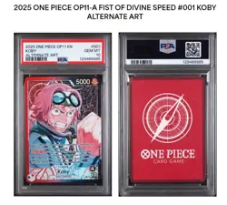 2025 One Piece TCG OP11 A Fist of Divine Speed #001 Koby English Alt Art PSA 10 - Image 1