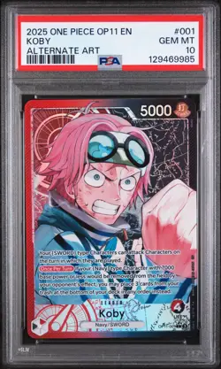 2025 One Piece TCG OP11 A Fist of Divine Speed #001 Koby English Alt Art PSA 10 - Image 2