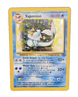 Pokemon TCG Vaporeon Holo Rare Card 12/64 Jungle Set Vintage WOTC NM - Image 1