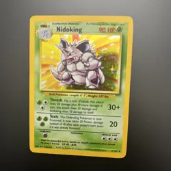 Nidoking 011/102 Base Set Unlimited Holo Ultra Rare 1999 MP Pokemon TCG Card - Image 1