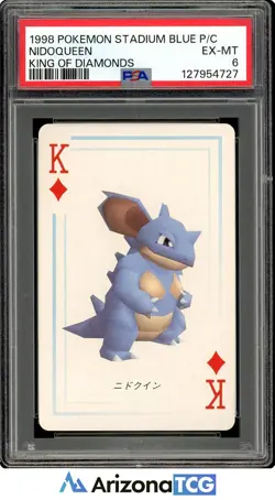 Pokemon 1998 Nidoqueen King Of Diamonds Pokemon Stadium Blue Playing Card PSA 6 - Image 1