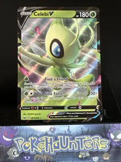 Pokemon Card Celebi V 001/202 Sword & Shield Holo Ultra Rare NM - Image 1