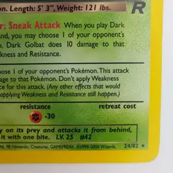 Dark Golbat 24/82 NM Team Rocket Pokemon TCG Trading Card WOTC - Image 5