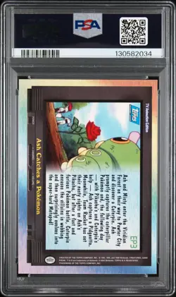 2000 TOPPS POKEMON TV ANIMATION SER 2 EPISODE CARDS ASH CATCHES A POKEMON PSA 8 - Image 2