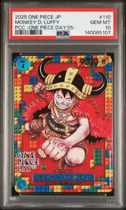 2025 ONE PIECE JPN PREM CARD COLL -ONE PIECE DAY'25- #110 MONKEY D. LUFFY PSA 10 - Image 1