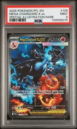 PSA 9 Mega Charizard x EX SIR Phantasmal Flames Pokemon Card - Image 1