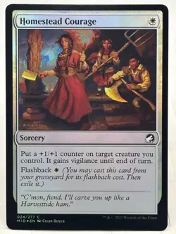 Homestead Courage NM/M* FOIL Innistrad Midnight Hunt 024/277 mtg -UnltdCards - Image 1