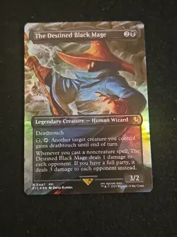 The Destined Black Mage (Borderless) Commander: Final Fantasy Foil - Image 1