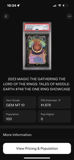 PSA 10 MTG Lord of the Rings The One Ring 748 Borderless Poster NON-FOIL LOW POP - Image 3