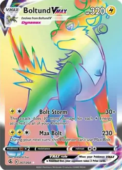 NM-Mint Boltund VMAX - 267/264 - Secret Rare Pokemon Fusion Strike - Image 1