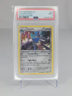 2016 POKEMON XY FATES COLLIDE COSMOS-2017 KNOCK OUT COLL #63 LUCARIO-HOLO PSA 9 - Image 1