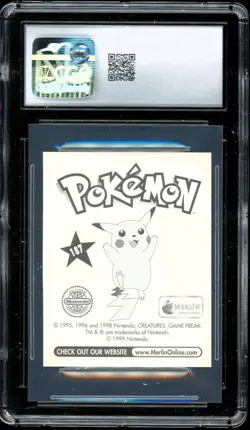 1998 1999 Topps Pokemon Merlin Stickers #187 ~ Gengar ~ GRADED CGC 10 GEM - Image 2
