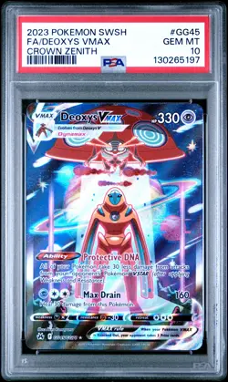 2023 POKEMON SWORD & SHIELD CROWN ZENITH #GG45 FULL ART/DEOXYS VMAX PSA 10 - Image 1