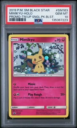 2019 POKEMON SM BLACK STAR PROMO #SM163 MIMIKYU-HOLO PSA 10 - Image 1