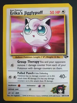 Erika's Jigglypuff 69/132 - Gym Challenge Set - Pokemon Card - Factory Miscut - Image 1