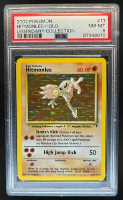 2002 Pokemon Legendary Collection Hitmonlee Holo #13/110 PSA 8 - Image 1