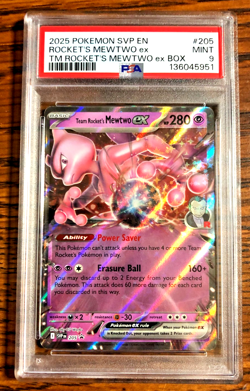 Team Rocket's Mewtwo EX Black Star Promo #205 - PSA MINT 9 - EX Box - Pokemon - Image 1